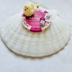 Lamb Poker Chip Pendant - Lucky Animal Charm Necklace - Miniature Collector